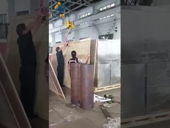 A máquina está embalada e pronta para ser enviada para a fábrica do cliente