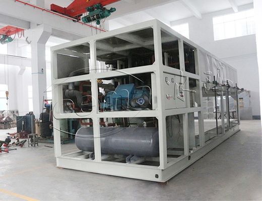 Água fresca refrigerando direta de máquina de gelo do bloco de R22 R404A 10 toneladas industrial
