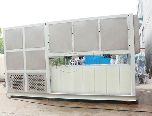 Água fresca refrigerando direta de máquina de gelo do bloco de R22 R404A 10 toneladas industrial