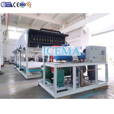 Máquina industrial automática de fabricação de blocos de gelo de 25 toneladas, resfriamento direto