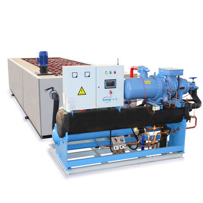 Água salgada 20T/24H Máquina de fazer bloco de gelo industrial para armazenamento a frio de fábrica de gelo