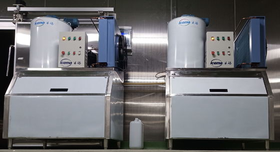 Máquina de gelo em flocos de água doce 2T 380 V/220 V com armazenamento de gelo