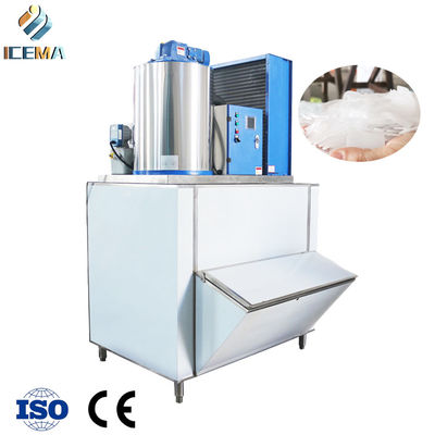 Bom preço Máquina eléctrica comercial de gelo de flocos de neve refrigerada a água Máquina industrial de flocos de gelo de 30 toneladas para transporte marítimo on-line