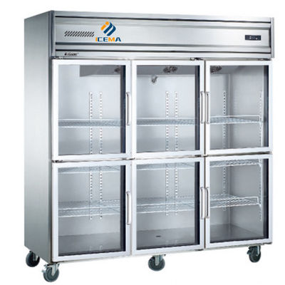Geladeira vertical com porta de vidro, freezer 1350L capacidade ultragrande comercial