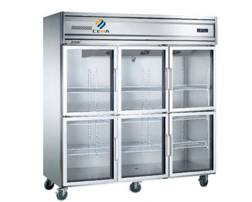 2024 Frigorífico vertical de seis portas quente 1350L para refrigeração de bebidas nos supermercados