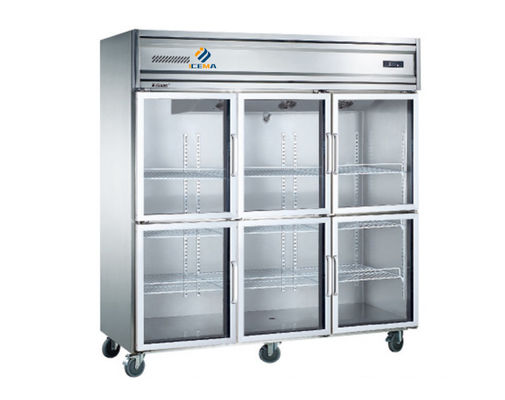 1350L Equipamento de refrigeração comercial Portas duplas congelador vertical