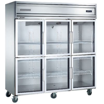 Refrigerador comercial de hotel 1350L seis portas de refrigeração área de refrigeração