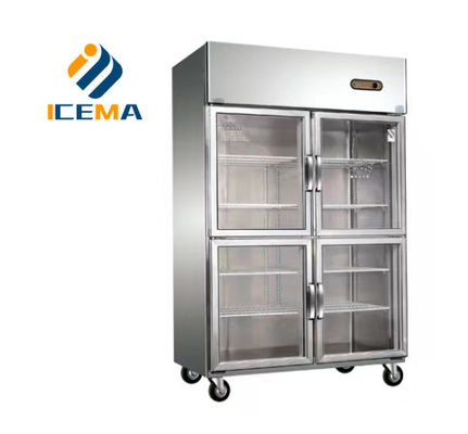 780L Equipamento de cozinha profissional frigorífico vertical frigorífico de marca frigorífico comercial frigorífico de quatro portas