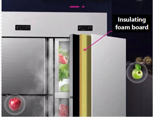 Mesa de trabalho para cozinha 780L Geladeira Freezer com quatro portas