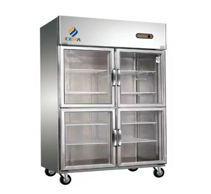 Frigorífico vertical de aço inoxidável comercial de quatro portas 780L