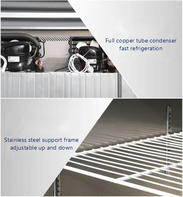 Frigorífico vertical de aço inoxidável comercial de quatro portas 780L