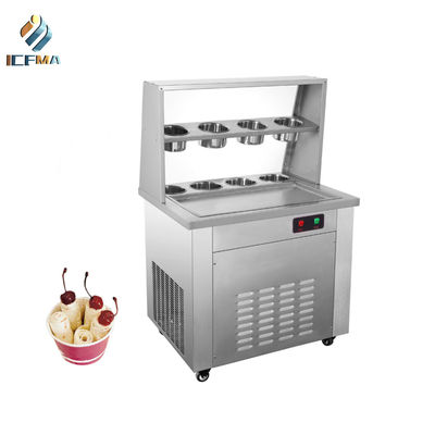 Bandejas dobro da máquina comercial de Fried Ice Cream Roll Maker