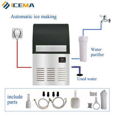 Máquina de cubos de gelo comercial 48kg/24H automática 420w 220v