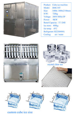 22*22*22mm tamanho de cubo de gelo Máquina de cubo de gelo industrial com sistema de controle de microcomputador