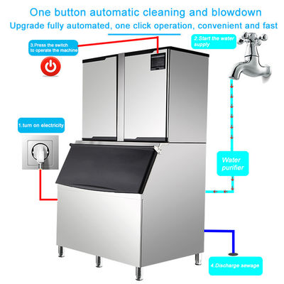 Máquina automática de fabricação de cubos de gelo de 1 tonelada com compressor Copeland