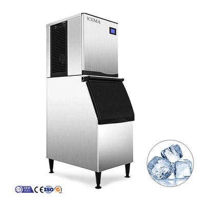 Serviço de máquinas no estrangeiro ICEMA Máquina de fabricação de cubos de gelo comercial 300 kg 400 kg 500 kg
