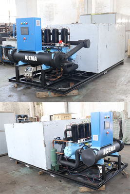500 kg/dia-50 toneladas/dia Máquina automática de gelo de blocos de salmoura com condensação arrefecida a ar