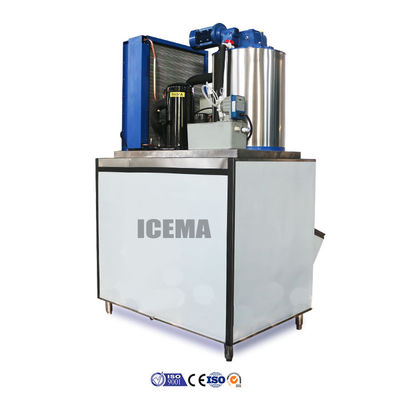 3.6KW Máquina de fabricação de flocos de gelo portátil industrial para peixes 1T/2T/3T/5T