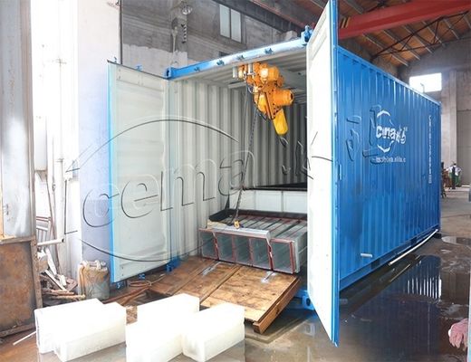 RefComp Compressor 31.25KW 8T Container Block Ice Machine Removível para Porto e Quay
