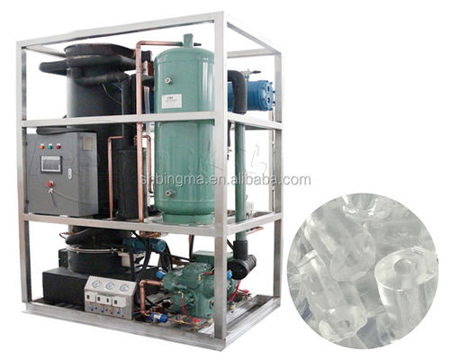 Máquina de gelo de tubo de aço inoxidável profissional de 25 toneladas para aplicações industriais