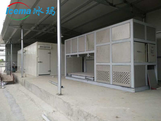 Máquina de fabricação de gelo industrial de 5 toneladas com arrefecimento directo e refrigerante R404A/R22