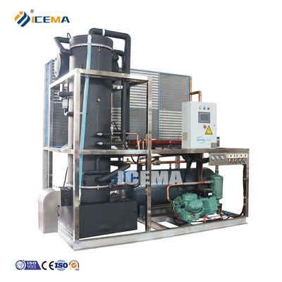 Máquina de fabricação de tubos de gelo 8T totalmente automática ICEMA com capacidade de armazenamento de gelo personalizada
