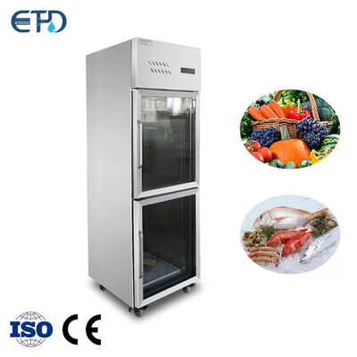 comprar 0-8 graus 2 portas vertical geladeira freezer lado a lado aço inoxidável 400 litros para restaurante Fabricação em linha