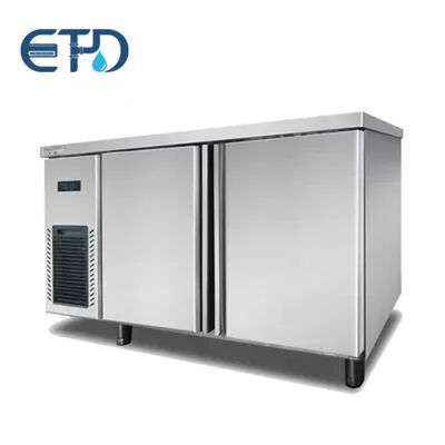 comprar Frigorífico de aço inoxidável de porta dupla Refrigerador de 150 libras Refrigerador de congelador vertical Fabricação em linha