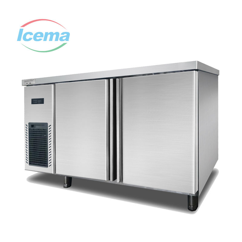 Frigorífico de aço inoxidável de porta dupla Refrigerador de 150 libras Refrigerador de congelador vertical