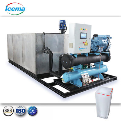 Bom preço 500 kg/dia-50 toneladas/dia Máquina automática de gelo de blocos de salmoura com condensação arrefecida a ar on-line