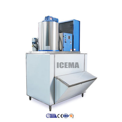 Bom preço Máquina de gelo industrial de flocos comercial ICEMA 1T com capacidade de refrigeração de 2,1 kW on-line