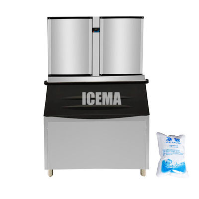 Emerson Compressor ICEMA Máquina automática de fazer cubos de gelo de 1 tonelada para produção de gelo