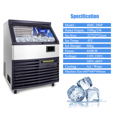 Máquina de Gelo Comercial 36kg Armazenamento Automática 240V 110V 220V