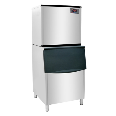 Máquina de Gelo em Cubos Comercial 500kg/24h Aço Inoxidável Refrigeração a Ar e Água